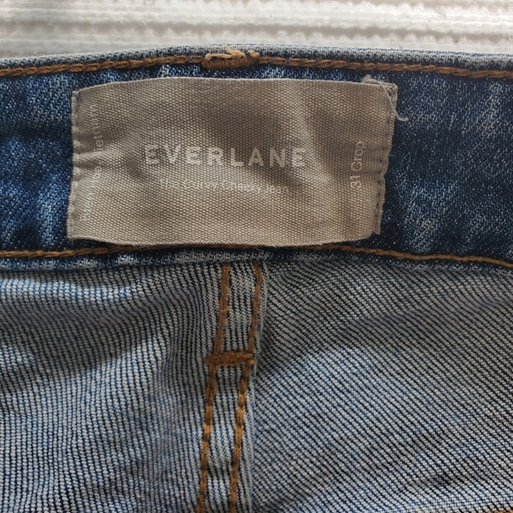 Everlane Distresses Crop Blue Denim Jeans Womens Size 31 - Picture 7 of 11